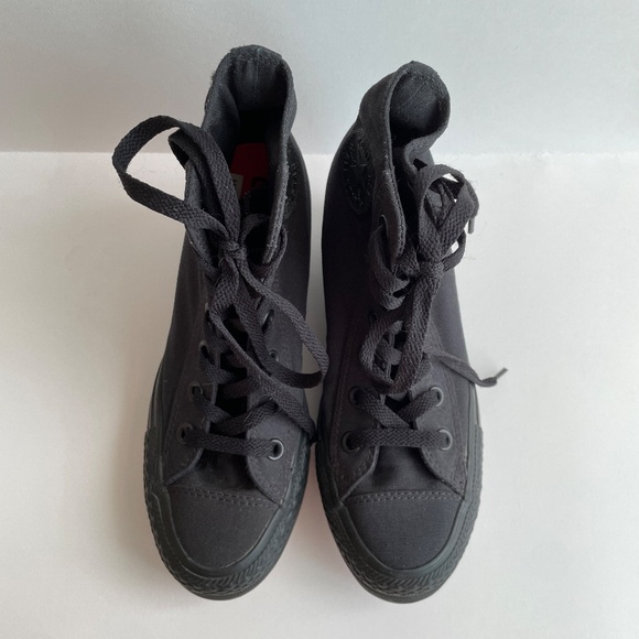 Converse All Star Chuck Taylor Womens US 6 Black Hidden Heel Wedge Crayon Bottom - Picture 8 of 9